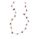 Chic Stainless Steel Purple Crystal Stone Choker Necklace – Trendy Bohemia Beach Party Jewelry for Women