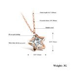 Chic Titanium Steel Rose Gold Color Star Pendant Necklace - Design Star Cubic Zirconia Jewelry for Women