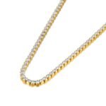 Elegant Stainless Steel Link Chain Choker Necklace - Sparkling 4mm CZ Crystal Charm, Bohemia Beach Jewelry for Women and Girls