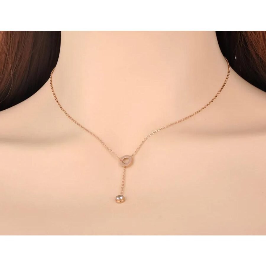 Unique Stainless Steel CZ Crystal Choker Necklace - Original Design, Trendy Love Charm Pendant Jewelry for Women