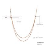 Stylish Titanium Stainless Steel Double-layer Chains Choker Necklace - Trendy Bohemian CZ Crystal Pendant for Women