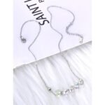 Chic Stainless Steel Dainty Choker Necklace - Fashion CZ Crystal Pendant for Women