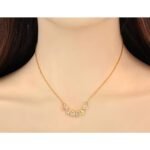 Chic Stainless Steel Dainty Choker Necklace - Fashion CZ Crystal Pendant for Women