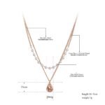 Chic Stainless Steel Double-layer Pearl Chain Choker Necklace - Trendy Bohemian Beach Pendant Jewelry for Women
