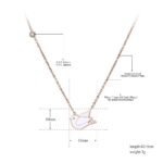 Lovely Titanium Stainless Steel Peace Pigeon Choker Necklace - White Glaze Pendant Chain Jewelry for Women