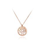 Chic Stainless Steel White Shell Tree Pendant Necklace - Original Design, Trendy Chain Jewelry for Women and Girls