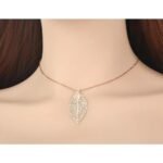 Chic Titanium Stainless Steel Choker Necklace - Trendy Bohemia Style Leaf Pendant Jewelry for Women and Girls