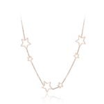Chic Stainless Steel Hollow Star Choker Necklace - Original Design, Gold Color Chain Pendant Jewelry for Women