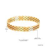 Chic 316L Stainless Steel Geometry Bangle - Carving Hollow, Waterproof, 18K Gold Color Jewelry Bracelet for Women