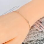 Trendy Gold Plated Bohemia Style Titanium Stainless Steel Beads Chain Charm Bracelets - Beach Jewelry for Women and Girls