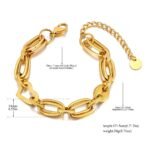 Statement Waterproof Gold Plated Stainless Steel Chunky Chain Bracelet - Exaggerated Tarnish-Free Jewelry for Women