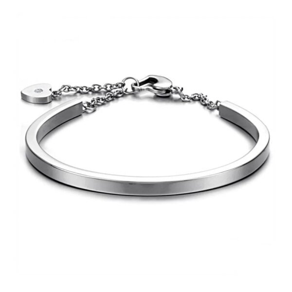 Trendy Stainless Steel Heart Cuff Bracelet Bangle - Adjustable Chain & Link Bracelets for Women in 4 Colors