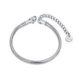 Statement Stainless Steel 4mm Snake Chain Bracelets - Golden Metal 18K PVD Plated Jewelry for Women (Bijoux Femme)