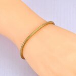 Statement Stainless Steel 4mm Snake Chain Bracelets - Golden Metal 18K PVD Plated Jewelry for Women (Bijoux Femme)