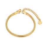 Statement Stainless Steel 4mm Snake Chain Bracelets - Golden Metal 18K PVD Plated Jewelry for Women (Bijoux Femme)