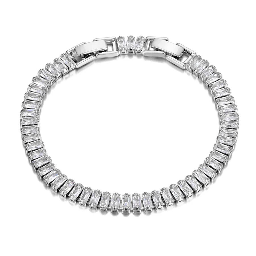 Bohemia Beach Bracelet: Sparkling 6mm Cubic Zirconia Link Chain Bangles for Women