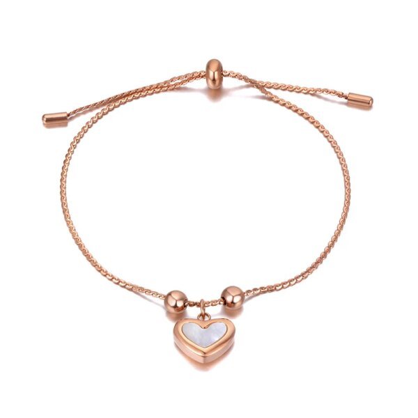 Bohemia Adjustable Bracelet: Original Design Fashion Stainless Steel Shell Heart Charm Bracelets for Women