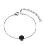 Bohemia Beach Stainless Steel Shell Charm Bracelet: Fashionable White/Black Design for Women and Girls