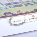 Bohemia Beach Stainless Steel Link Chain Bracelet: Sparkling Green CZ Crystal Charm Bangles for Women
