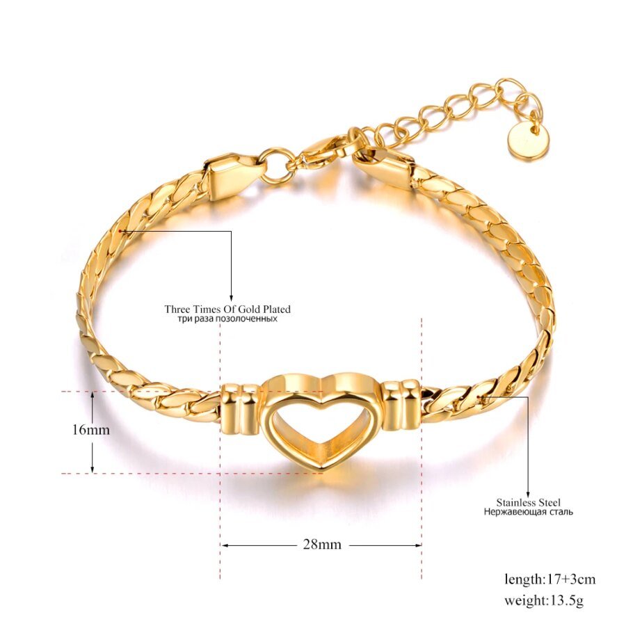 Stainless Steel Twisted Singapore Chain Bracelet: Fashionable Hollow Heart Charm Jewelry for Women and Girls