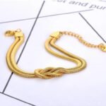 Trendy Double-layer Geometric Knot Bracelet: Titanium Steel Snake Chain