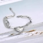 Bohemia Chain Heart Charm Bracelets: Original Stainless Steel Design for Women