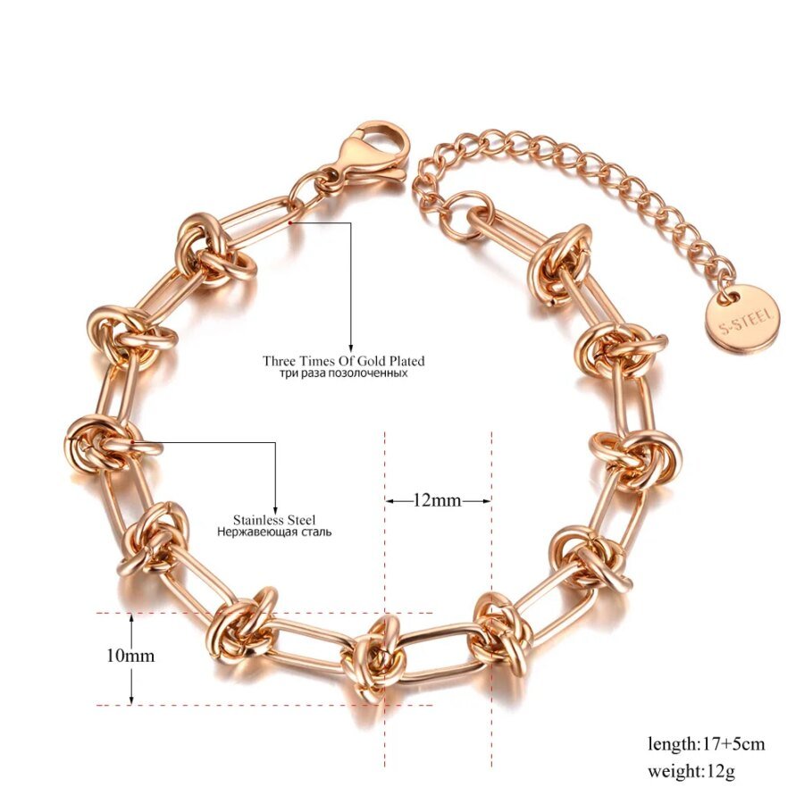 Hyperbole Chain Link Bracelet: Hiphop/Rock Titanium Steel Thick Chain for Women and Men