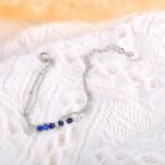 Trendy Double-layer Chain Link Bracelet: Bohemia Stainless Steel Malachite Lapis Lazuli Stone Jewelry