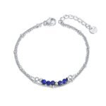 Trendy Double-layer Chain Link Bracelet: Bohemia Stainless Steel Malachite Lapis Lazuli Stone Jewelry