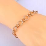 Hiphop/Rock Hyperbole Chain Link Bracelet: Titanium Stainless Steel Big Thick Chain Jewelry for Women and Men