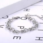 Hiphop/Rock Hyperbole Chain Link Bracelet: Titanium Stainless Steel Big Thick Chain Jewelry for Women and Men