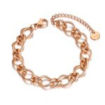 Hiphop/Rock Hyperbole Chain Link Bracelet: Titanium Stainless Steel Big Thick Chain Jewelry for Women and Men