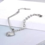 Original Design Bohemia Love Heart Charm Bracelet: Titanium Stainless Steel Chain Link for Women