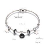 Stainless Steel Link Chain Clay CZ Crystal Star Charm Bracelet: Trendy Bangle for Women