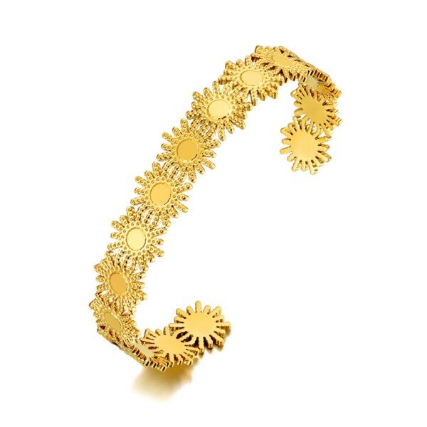 Neo-Gothic Charm Bracelets & Bangle: Vintage 18K Gold Plated Geometric Open Bangles for Women