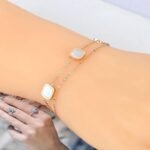 Bohemia Beach Chain Bracelet: Fashion Double Layer Stainless Steel Acrylic & Shell Charm Bracelets for Women