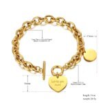 Chic "Love You More" Heart Charm Bracelets - Trendy Titanium Stainless Steel, Hyperbole Chain Link Design, Jewelry for Women