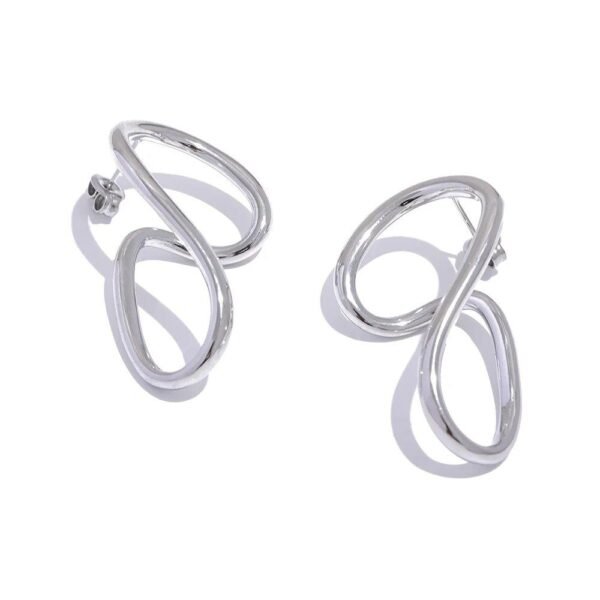 Twisted Geometric Hollow Stud Earrings - Minimalist Waterproof Statement Jewelry for Women