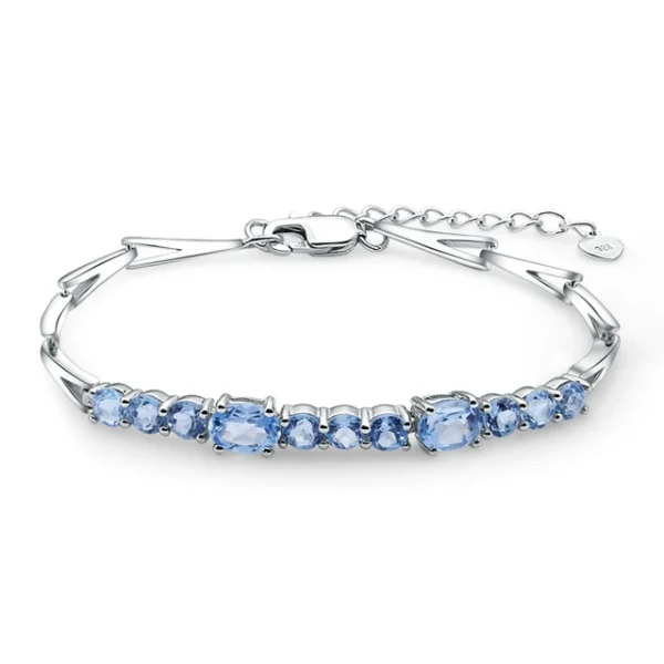 Exquisite 925 Sterling Silver Red Garnet Tennis Bracelet – Natural Gemstone, Women’s Fashion Fine Jewelry
