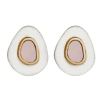 Trendy Avocado Stud Earrings: Stainless Steel, Women's Statement, Natural Shell Jewelry