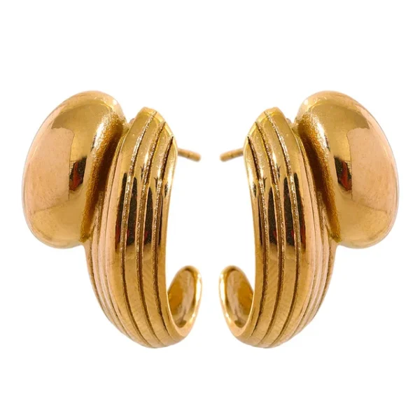 Vintage Geometric Statement Earrings - Stainless Steel, Rust-Proof, Women's Gala Gift